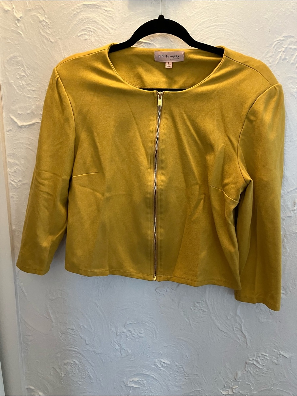 Philosophy Mustard Yellow Zip-Front Blazer Jacket